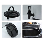 SOGA 4X 18L Stainless Steel Insulated Milk Tea Barrel Hot and Cold Beverage Dispenser Container with Faucet White