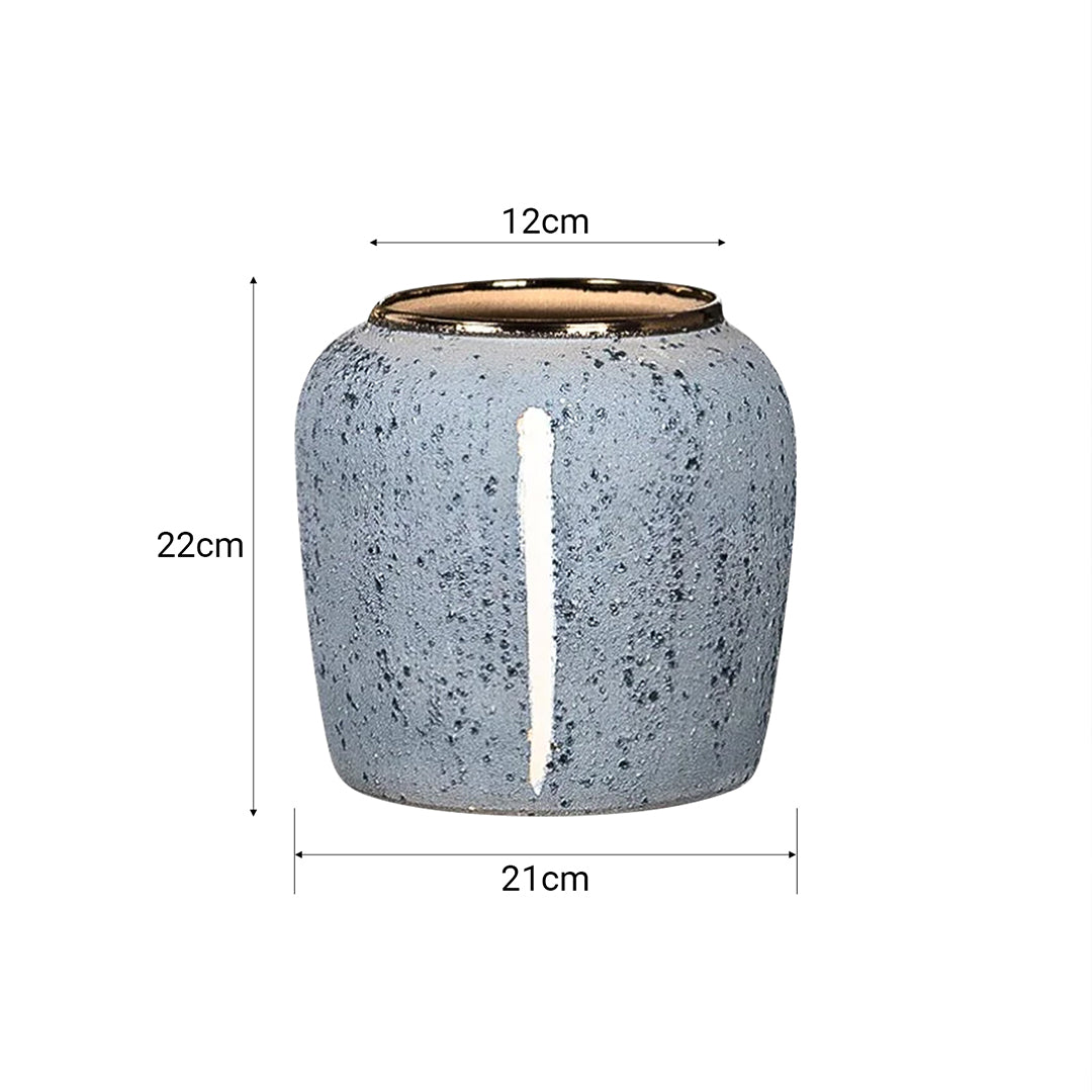 SOGA 21x22cm Grey Small Ceramic Flower Vase Elegant Living Room Home Decor
