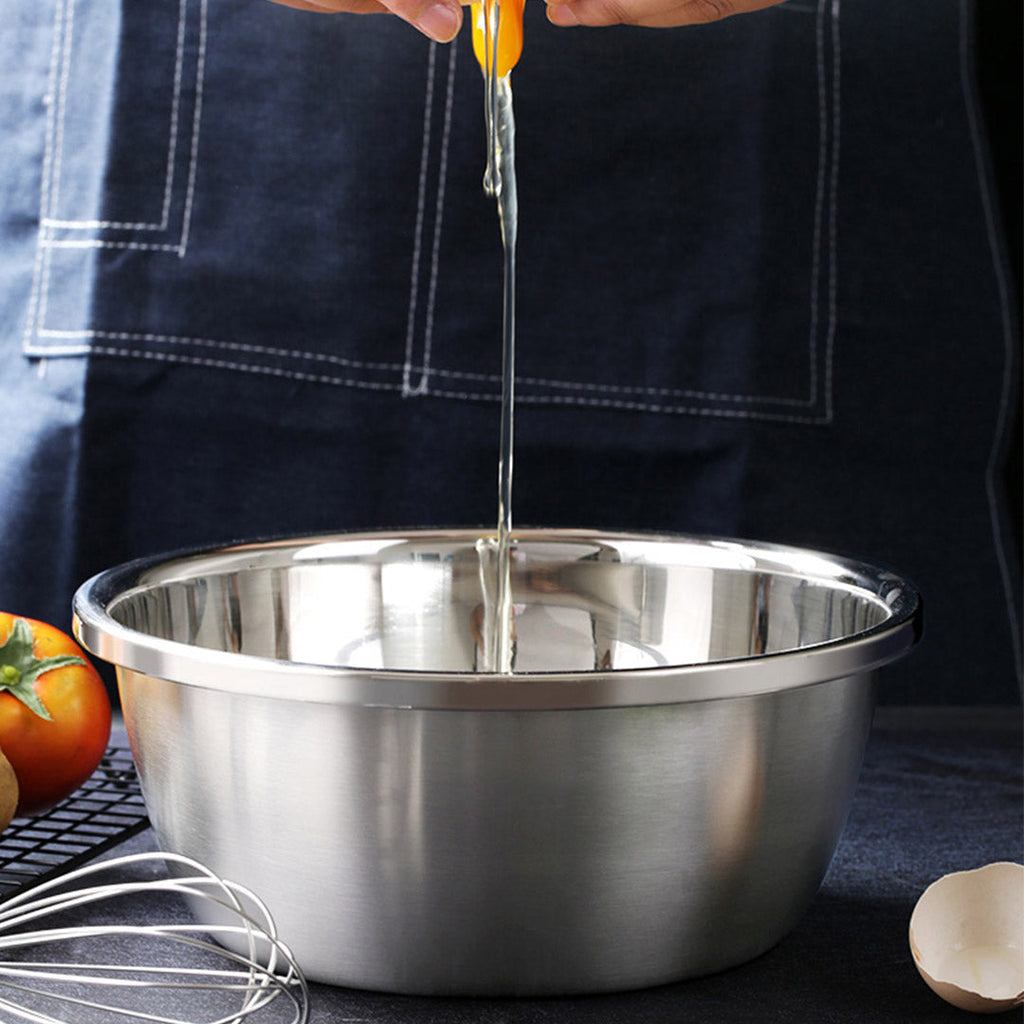 SOGA 2X 3Pcs Deepen Polished Stainless Steel Stackable Baking Washing Mixing Bowls Set Food Storage Basin