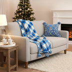 SOGA Home & Living Bundle – Deep Sea Blue Gradient Pillow & Matching Gradient Throw Blanket