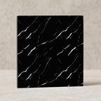 SOGA Peel & Stick Floor and Wall Tiles 60 x 60cm 10 Pack Black Faux Marble