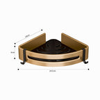 SOGA Gold Wall-Mounted Triangular Bathroom Storage Corner Vanity Organiser Space Saving Adhesive Shelf Rack with Hooks