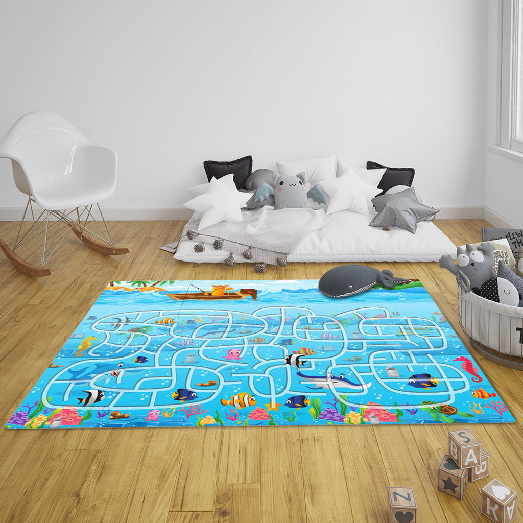 SOGA 2X 120cm Kids Rug Street Map Play Mat Educational Baby Theme Park Area Rugs