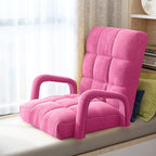 SOGA 4X Foldable Lounge Cushion Adjustable Floor Lazy Recliner Chair with Armrest Pink