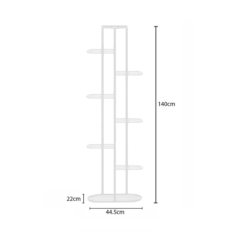 SOGA 2X 8 Tier 9 Pots White Metal Plant Rack Flowerpot Storage Display Stand Holder Home Garden Decor