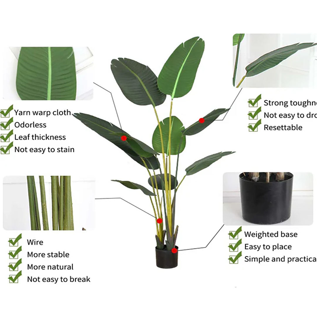 SOGA 4X 120cm Artificial Green Indoor Traveler Banana Fake Decoration Tree Flower Pot Plant