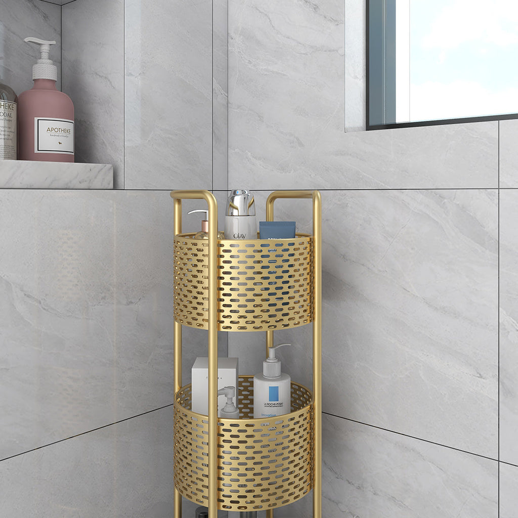 SOGA 3 Tier Bathroom Shelf Multifunctional Storage Display Rack Organiser with wheels