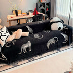 SOGA Four-seater Black Sofa Cover Leopard Print 180x420cm Polyester $ 144