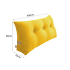 SOGA 2X 100cm Yellow Triangular Wedge Bed Pillow Headboard Backrest Bedside Tatami Cushion Home Decor