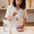 SOGA Pink 360 Degree Rotating 2 Layered Jewelry Storage Box Waterproof Dustproof Accessories Organiser