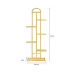 SOGA 2X 7 Tier 8 Pots Gold Metal Plant Stand Flowerpot Display Shelf Rack Indoor Home Office Decor