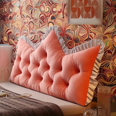 SOGA 120cm Crown Pillow Tufted Pink Headboard Cushion for Bed