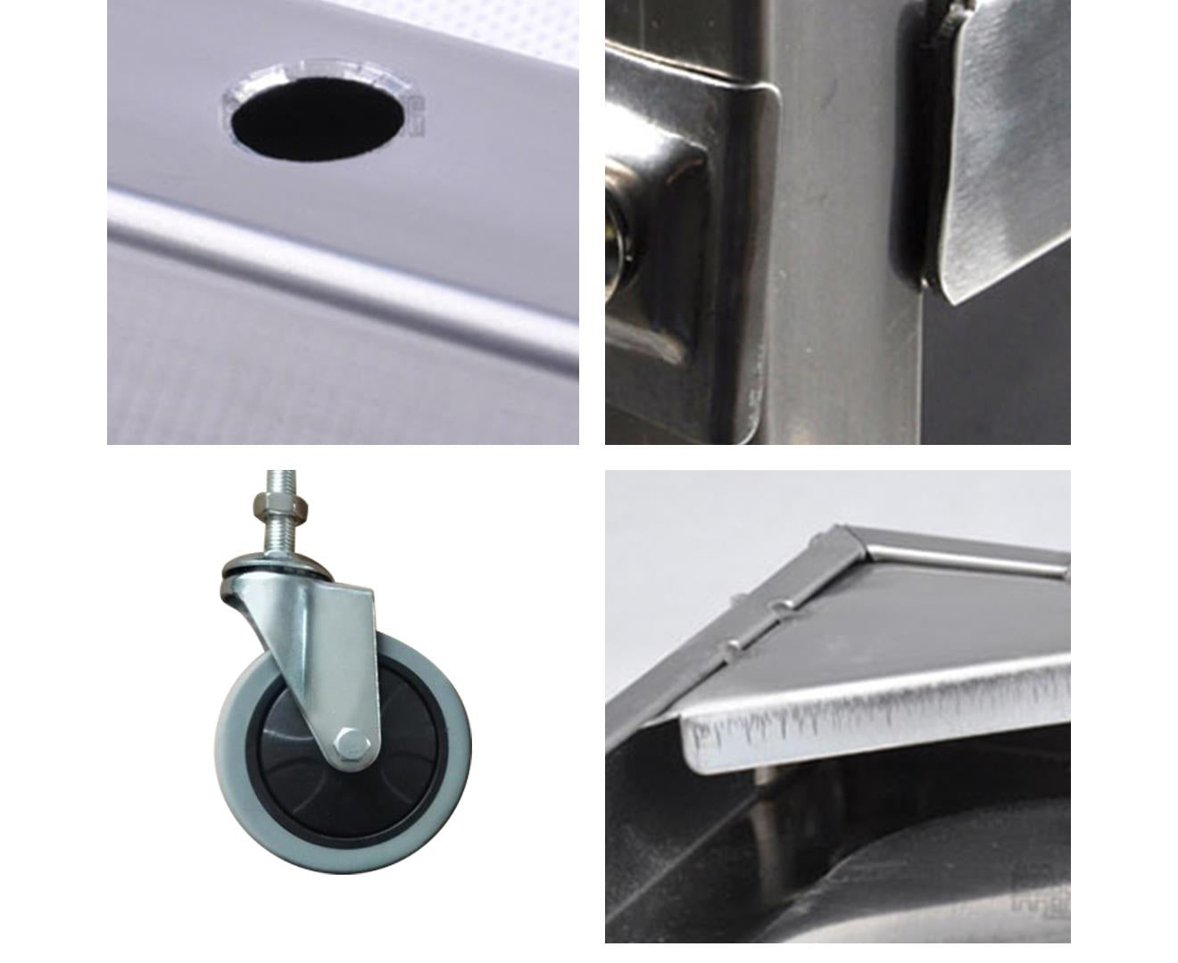 SOGA 2X 2 Tier 75x40x84cm Stainless Steel Drink Wine Food Utility Cart Small