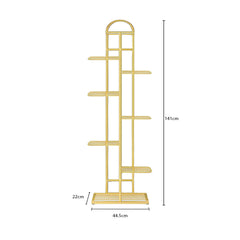 SOGA 8 Tier 9 Pots Gold Metal Plant Stand Flowerpot Display Shelf Rack Indoor Home Office Decor