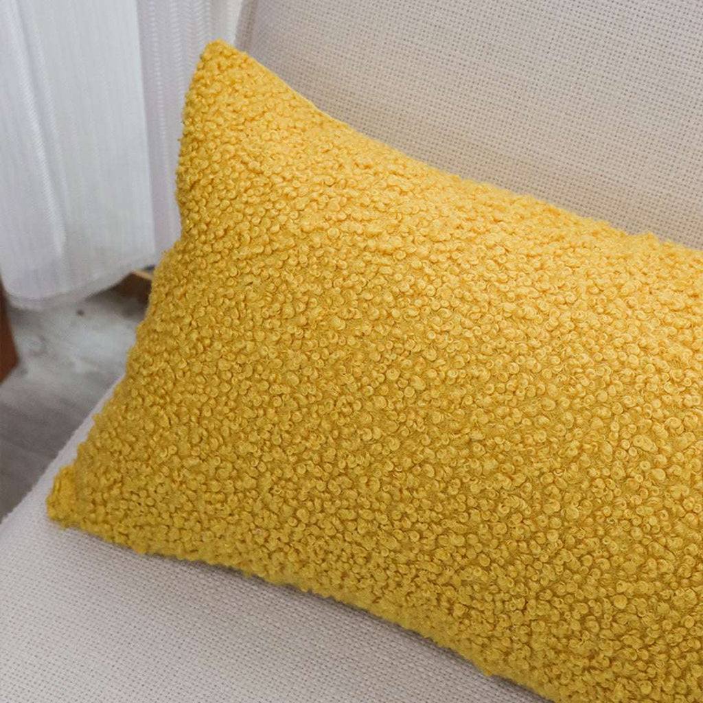 SOGA Boucle Textured Cushion 30x50cm Mustard Yellow Soft Cozy Decorative Throw Pillow $ 61