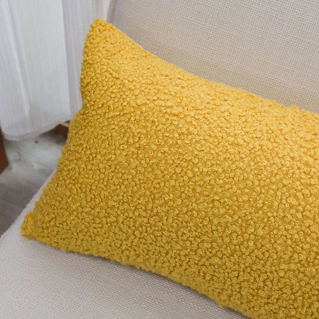 SOGA Boucle Textured Cushion 30x50cm Mustard Yellow Soft Cozy Decorative Throw Pillow $ 61