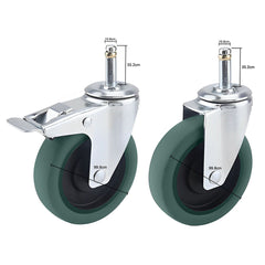 SOGA 4" Heavy Duty Polyurethane Swivel Castor Wheels with 2 Lock Brakes Casters