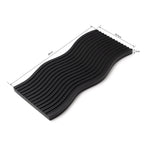 SOGA 39cm Black Wave Ribbed Wooden  - Premium Beech Wood Decorative Tray