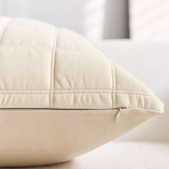 SOGA 30cm Beige Quilted Grid Pattern Decorative Throw Pillow $ 61