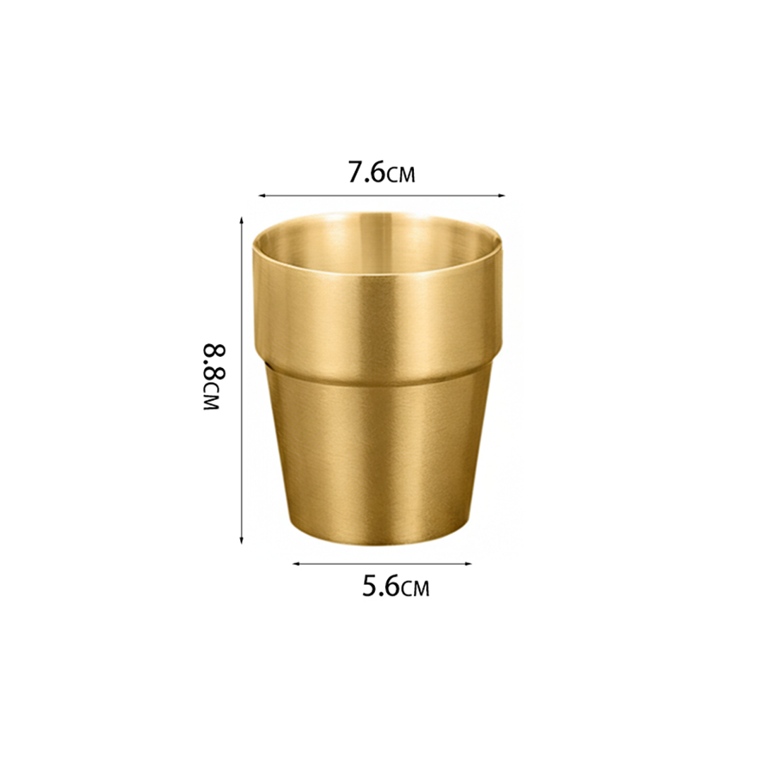 SOGA 260ml Stainless Steel Cups Set of 6 Reusable Durable Gold Drinking Tumblers $ 51