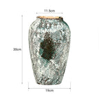 SOGA 30x19cm Green Medium Ceramic Flower Vase Elegant Living Room Home Decor