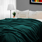 SOGA 2X Dark Green Throw Blanket Warm Cozy Striped Pattern Thin Flannel Coverlet Fleece Bed Sofa Comforter