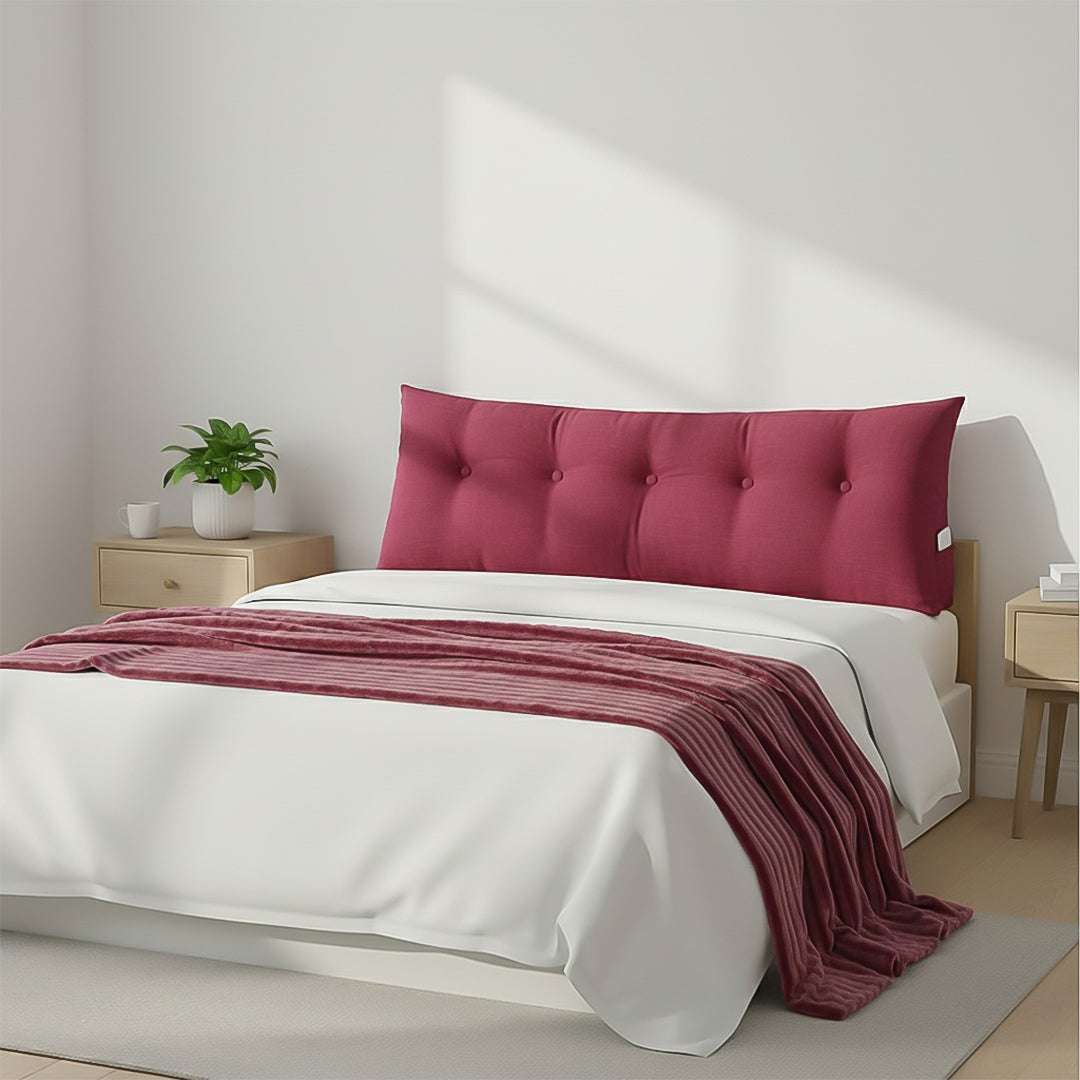 SOGA Home & Living Bundle – Rose Red Triangular Wedge Pillow & Burgundy Striped Flannel Throw $ 0
