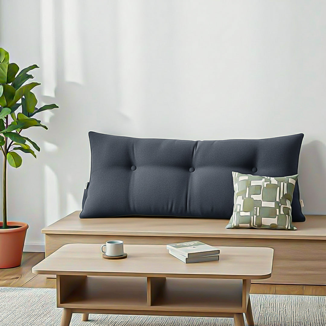 SOGA 100cm Dark Grey Triangular Wedge Bed Pillow Headboard Backrest Bedside Tatami Cushion Home Decor