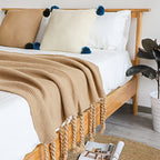 SOGA 2X Coffee Tassel Fringe Knitting Blanket Warm Cozy Woven Cover Couch Bed Sofa Home Decor