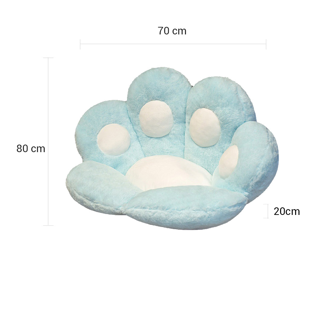 SOGA 80cm Mint Blue Paw Shape Cushion Warm Lazy Sofa Decorative Pillow Backseat Plush Mat Home Decor
