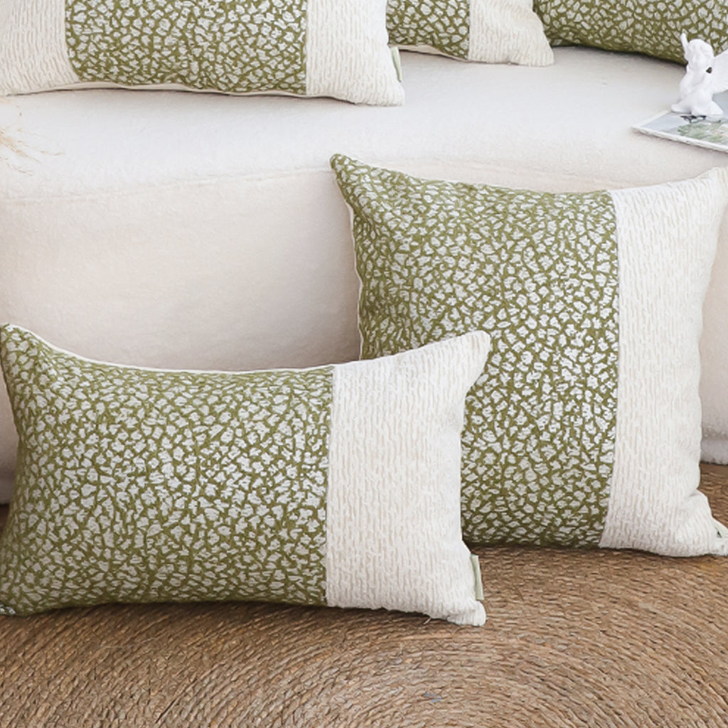 SOGA 50cm Modern Two-Tone Textured Block Design Throw Pillow