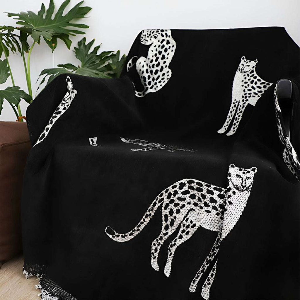 SOGA One-seater Black Sofa Cover Leopard Print 130x180cm Polyester $ 79
