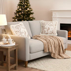 SOGA Home & Living Bundle – 2 Light Luxury French Plush Pillow & Camel Fuzzy Throw Blanket