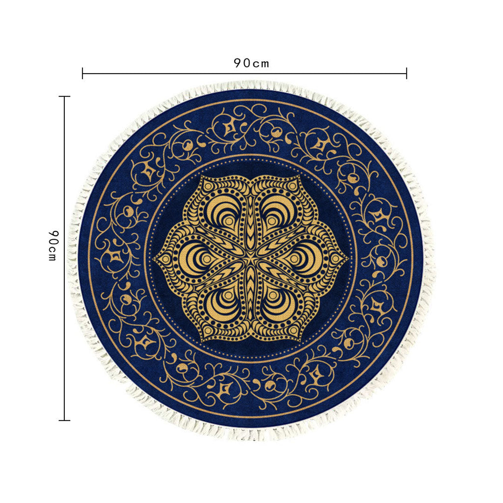 SOGA 90cm Area Rug Turquoise and Grey Abstract Art Painting Teal Anti-slip Doormat Home Decor