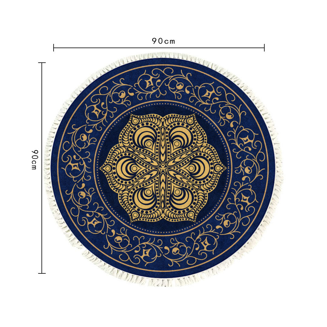 SOGA 90cm Area Rug Turquoise and Grey Abstract Art Painting Teal Anti-slip Doormat Home Decor