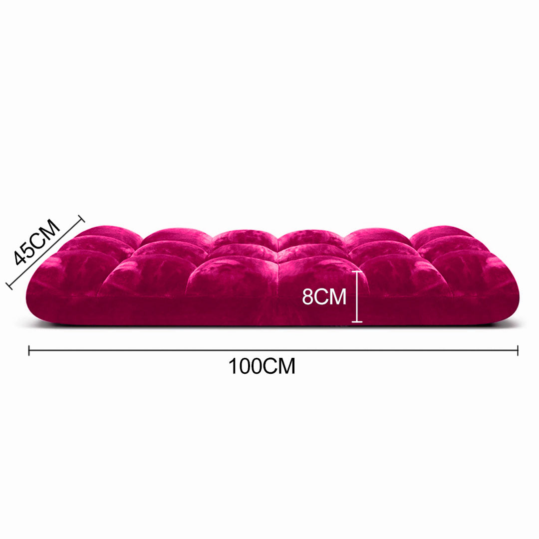 SOGA Floor 4x Recliner Folding Lounge Sofa Futon Couch Folding Chair Cushion Red Burgundy