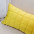 SOGA 30cm Yellow Quilted Grid Pattern Decorative Throw Pillow $ 61
