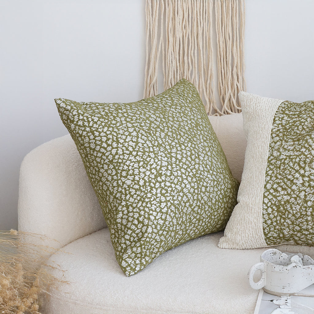 SOGA 2X 50cm Modern Olive Green Speckled Pattern Textured Throw Pillow