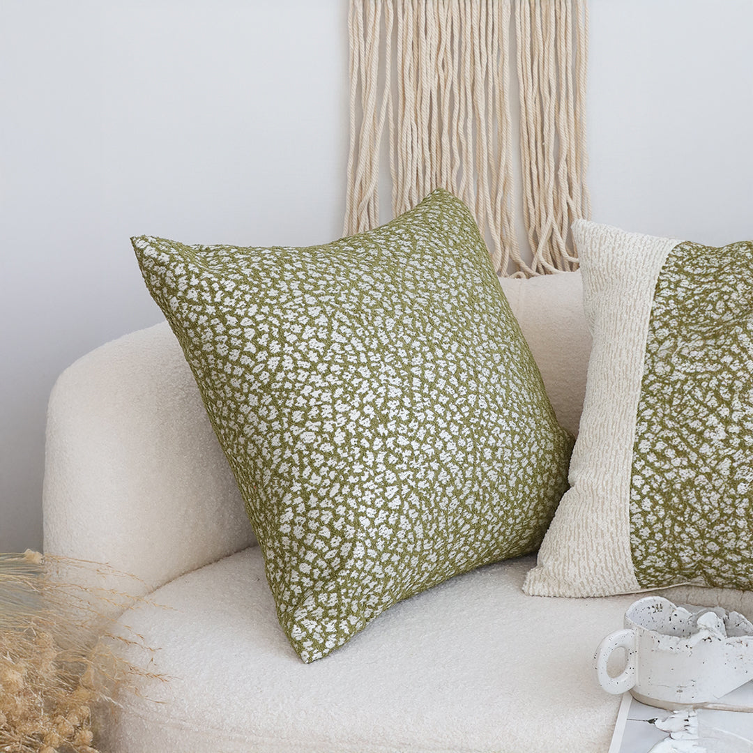 SOGA 2X 50cm Modern Olive Green Speckled Pattern Textured Throw Pillow