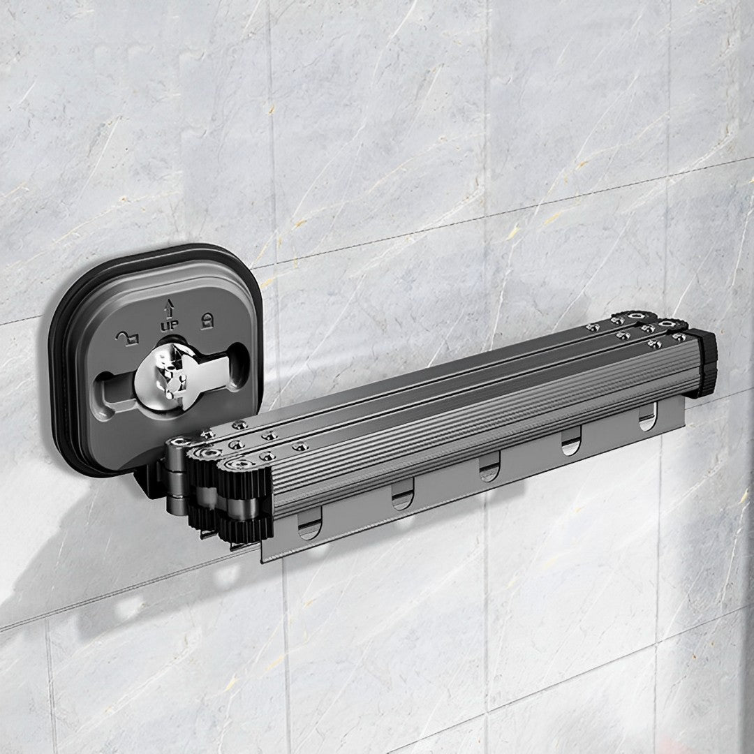 SOGA 127.5cm Suction-Mounted Retractable Clothing Drying Rack Foldable Hanger