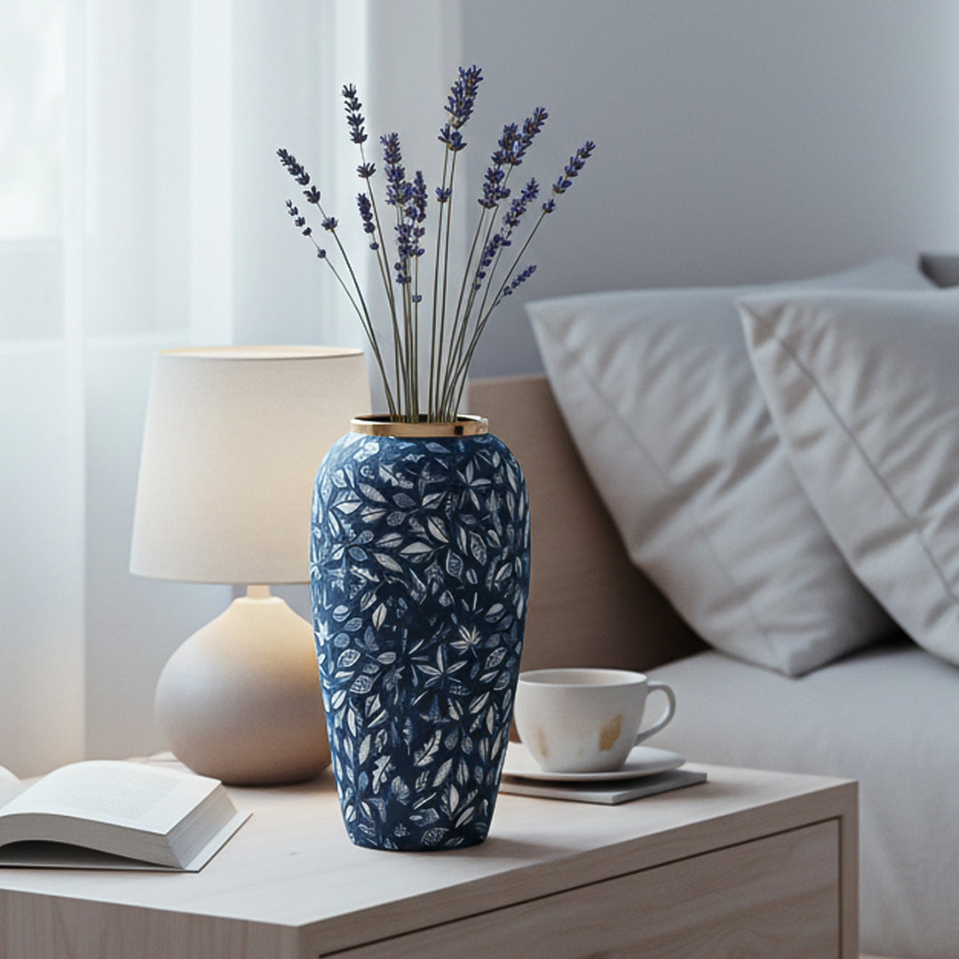 SOGA 35x17cm Blue Large Ceramic Flower Vase Elegant Living Room Home Decor