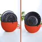 SOGA 2X Red Large Hanging Resin Flower Pot Self Watering Basket Planter