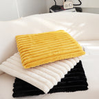 SOGA 2X Golden Corduroy Square Cushion Soft Leaning Plush Backrest Throw Seat Pillow