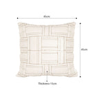 SOGA 2X 45cm Bohemian Cream Tufted Grid Pattern Decorative Throw Pillow
