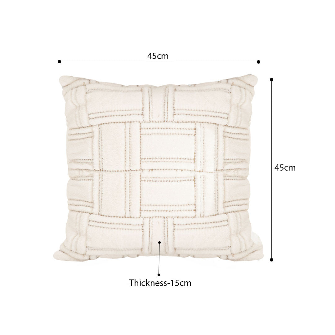 SOGA 2X 45cm Bohemian Cream Tufted Grid Pattern Decorative Throw Pillow