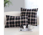 SOGA 35cm Modern Plaid Pattern Blush Pink Gray Decorative Throw Pillow