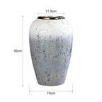 SOGA 30x19cm White and Grey Medium Ceramic Flower Vase Elegant Living Room Home Decor