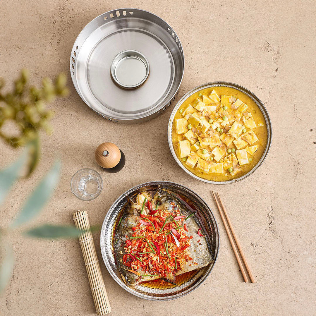 SOGA 26cm Dry Pot with Hammered Texture, Natural Gold Color Kitchen essential