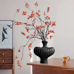 SOGA 28X30cm Ornament Large Matte Black Vases Countertop Decoration Accessories Porch Crafts Home Decor