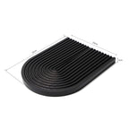 SOGA 32cm Black Ribbed Wooden  - Premium Beech Wood Decorative Tray